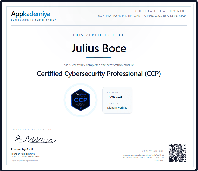 Certified Cybersecurity Professional (CCP)