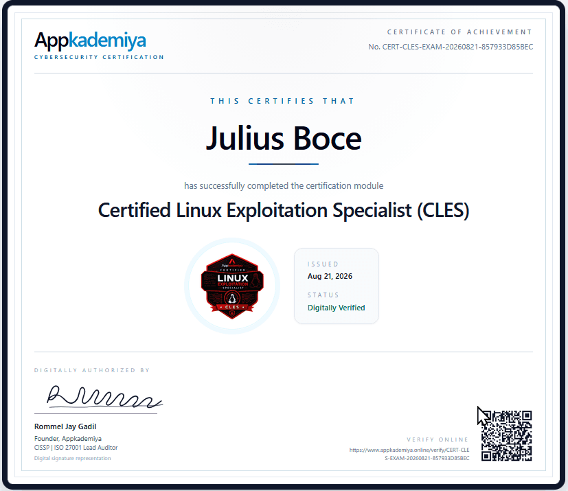 Certified Linux Exploitation Specialist (CLES)